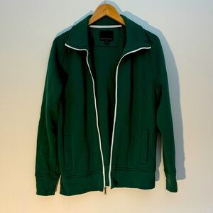 ✅ BANANA REPUBLIC Full Zip Classic Warm Up Track Jacket Long Sleeve Medium Green